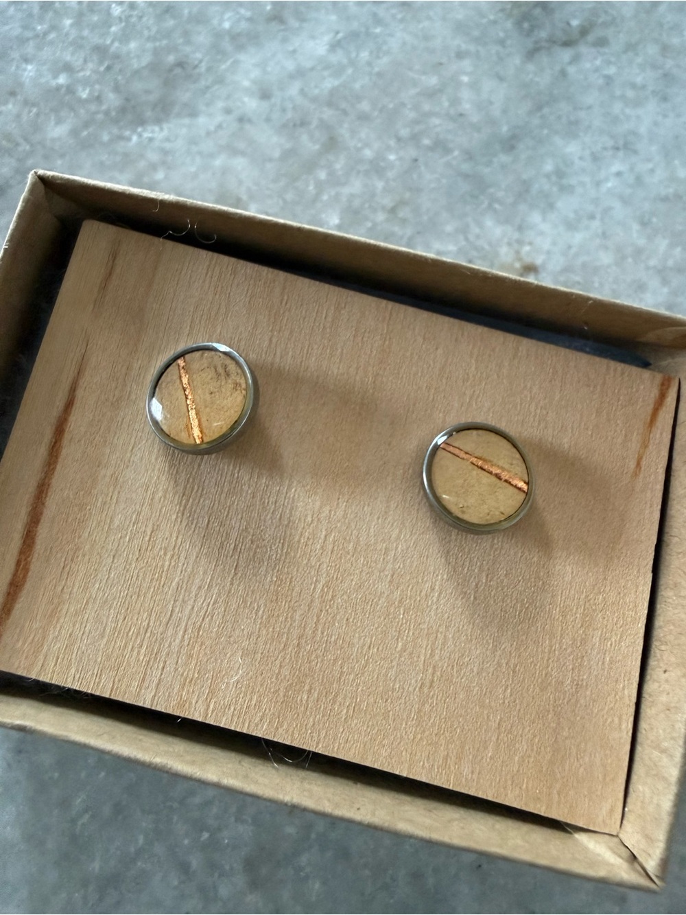 Handcrafted Gold Accent Round Stud Earrings